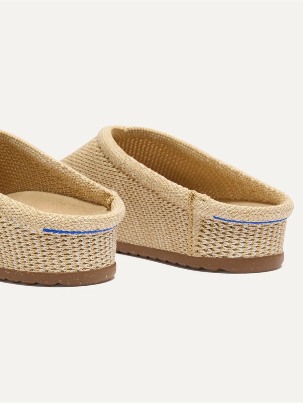 Rothy's Hemp Casual Clog Slip On Comfort Shoes Pelican Raffia Knit Washable Sz 7 - Picture 2 of 12
